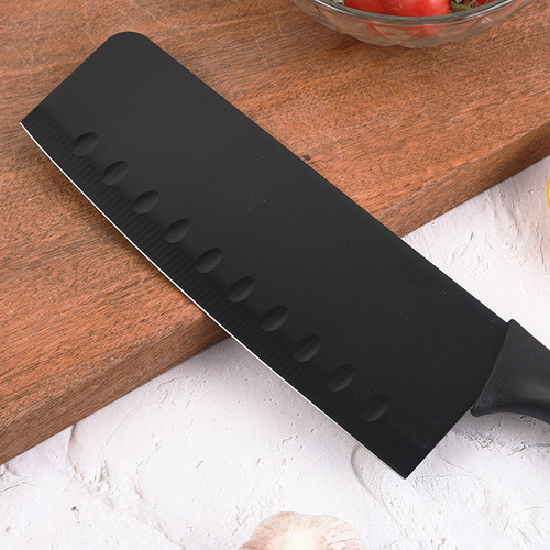 Five-Piece Spray-Painted Black Blade Set: Trendy, Sharp, Practical Knife Set with Heart-Shaped Egg Fryer—Easy to Clean, Presented in a Stylish Gift Box