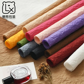 工厂批发雪奈蓬蓬手揉纸褶皱防水花艺礼物纯色褶皱艺术纸鲜花包装