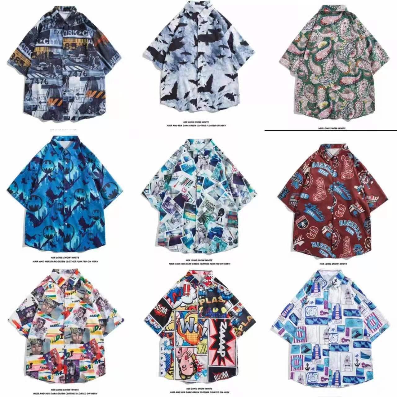 Hong Kong estilo Retro Vintage floral camisa de manga corta Estilo Hawaiano tailandés diseño sentido Ruan guapo camisa suelta para hombres y mujeres