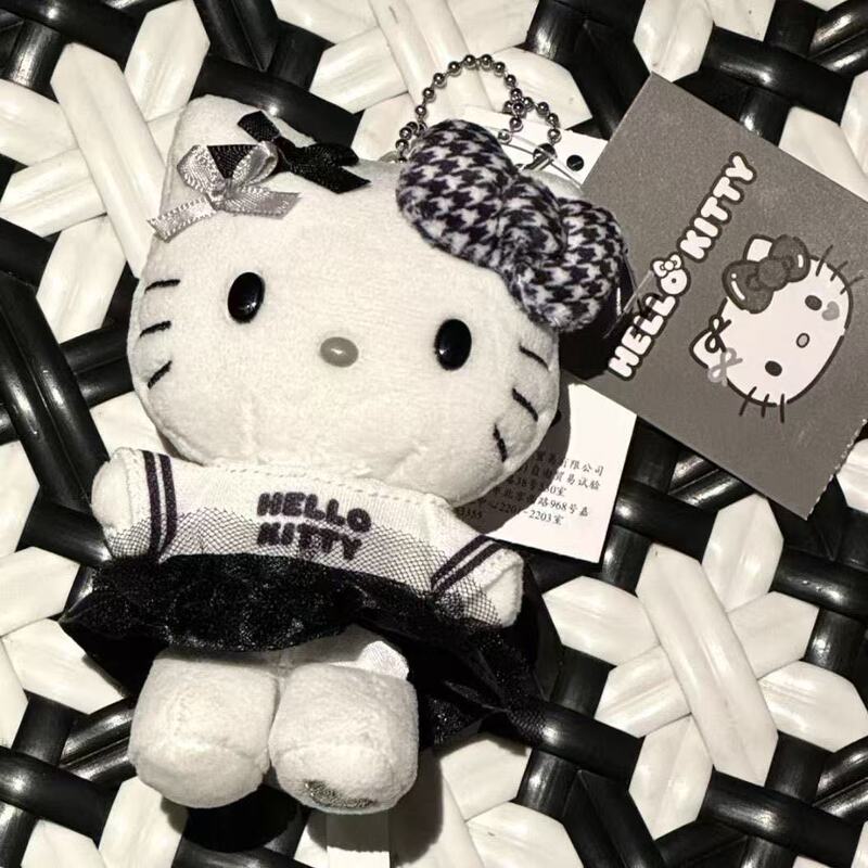 黑白印象hellokitty毛绒挂件公仔钥匙扣娃衣礼物儿童玩具玩偶批发|undefined