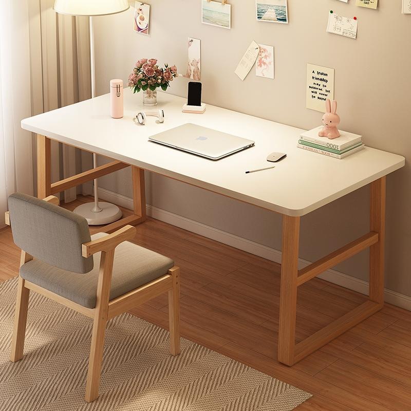 书桌学生家用实木腿电脑桌台式办公桌椅简易卧室女生化妆写字桌子