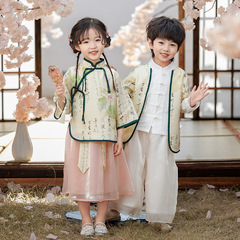 Little Girl's Hanfu with a Modern Touch, Ethereal Spring Ancient Style Performance Costume for Boys, Tang Style Birthday Dress for Babies, National Style Performance Costume