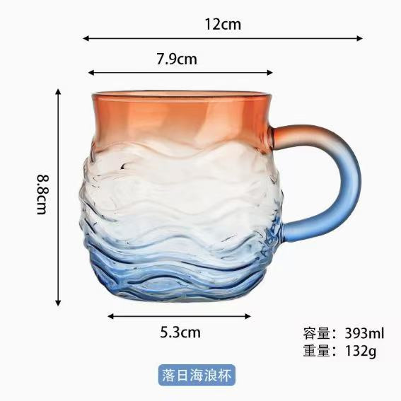 Taza de libro de vidrio pintado transfronteriza pintada Book Mug creativo Book Superposición Taza de café