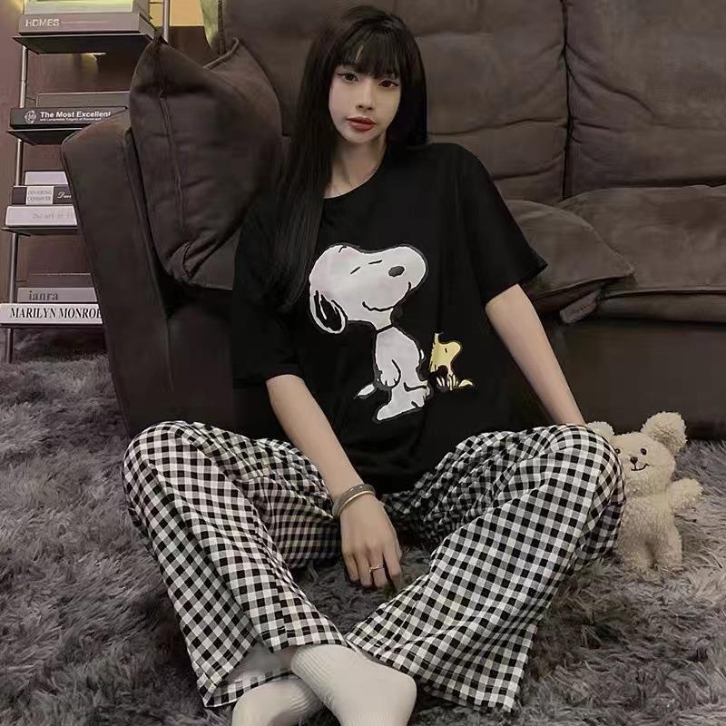 Pijamas ropa exterior de verano para mujer Pantalones de manga corta estilo ins ropa para el hogar puede salir delgada primavera casual y traje de otoño más tamaño image 30