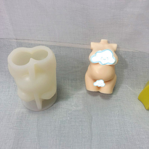 New Human Fat Woman Scented Candle Silicone Mold DIY Aroma Gypsum Ornament Mousse Cake Mold Batch