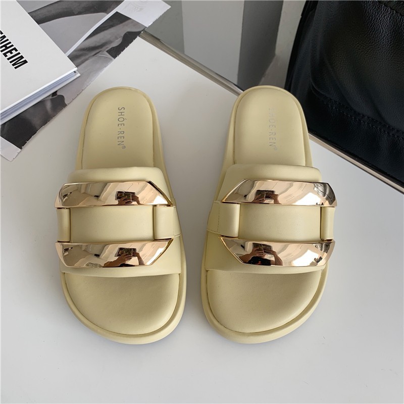 sandalias planas con chanclas de fondo suave NSHU56575