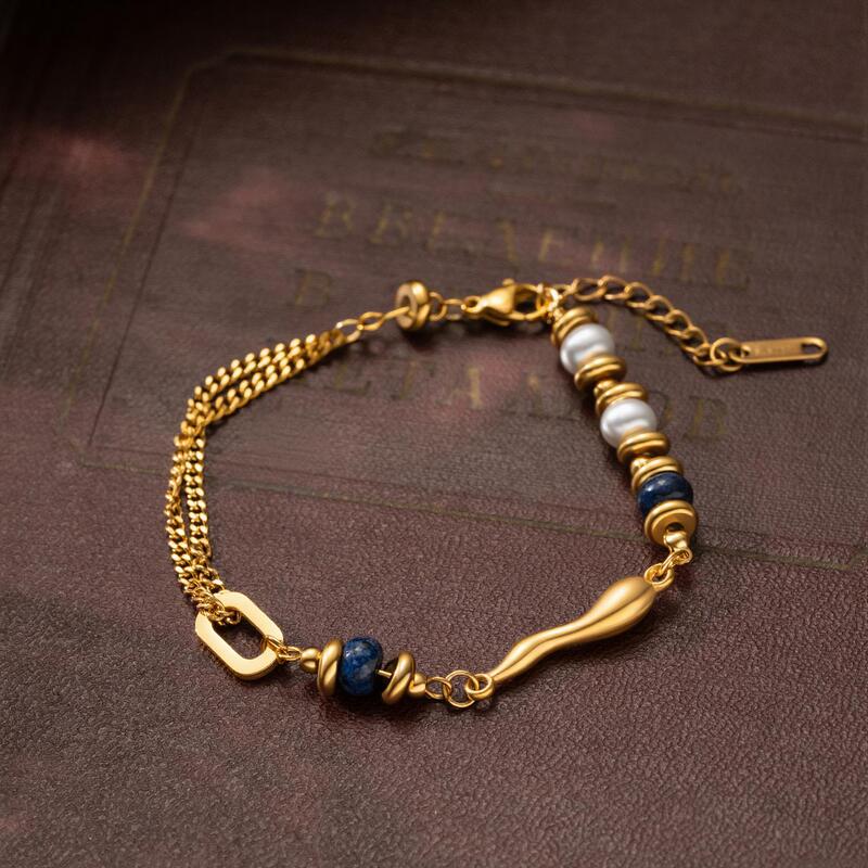 Cross-Border Jewelry Stainless Steel Beaded Bracelet with a High-End Feel, Ins-Style European and American Niche High-End Versatile Titanium Steel Hand Accessory