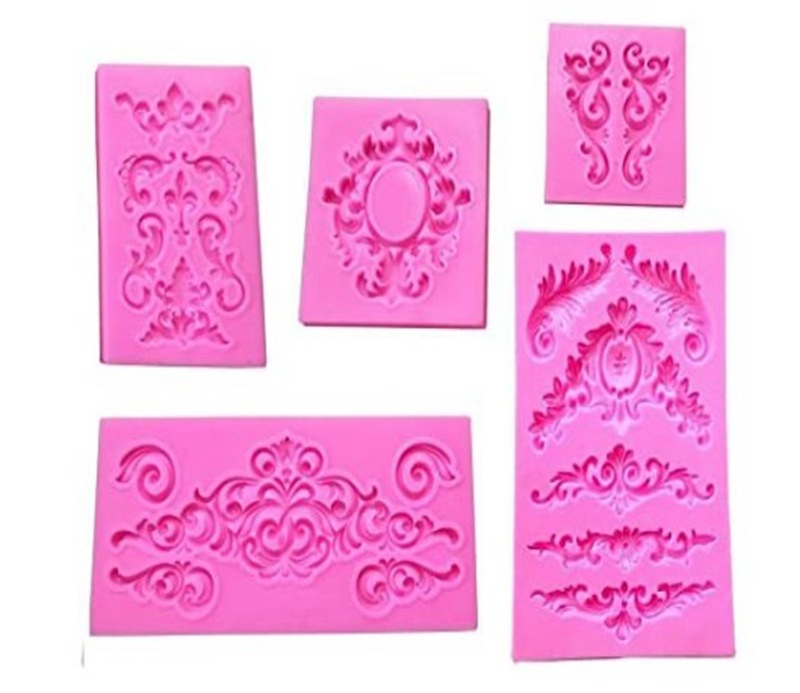 翻糖硅胶蛋糕模具 复古欧式宫廷花藤古典浮雕烘培DIY工具5款套装
