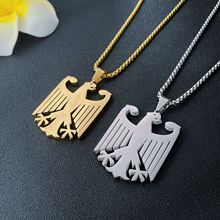 严选亚马逊跨境新款个性不锈钢德国鹰德国国徽标志吊坠项链女批发