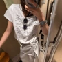 新款字母短袖水洗t恤