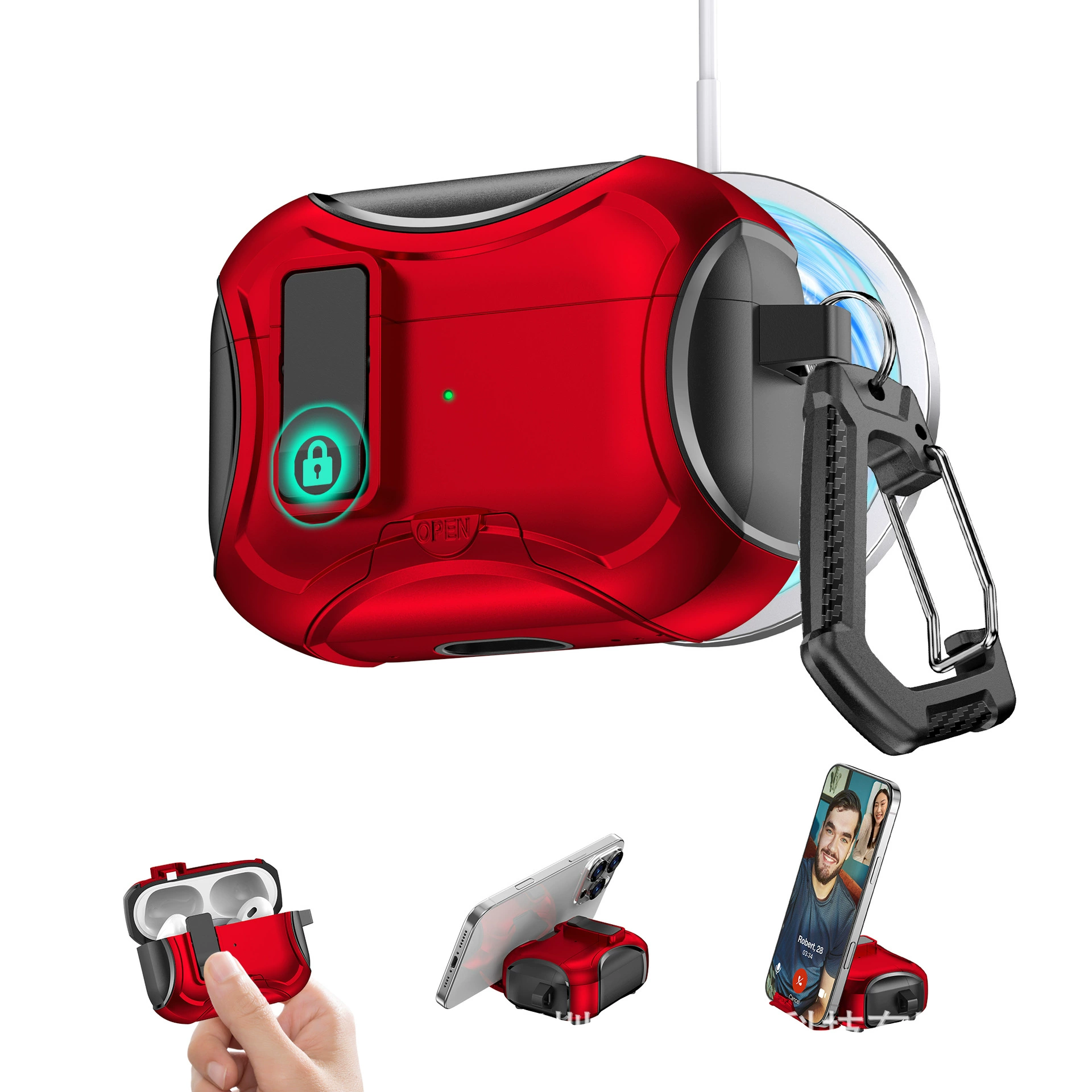 Защитный чехол (совместимый с Apple) Tubing Pro — компактная крышка для наушников с зажимом и держателем, несколько моделей