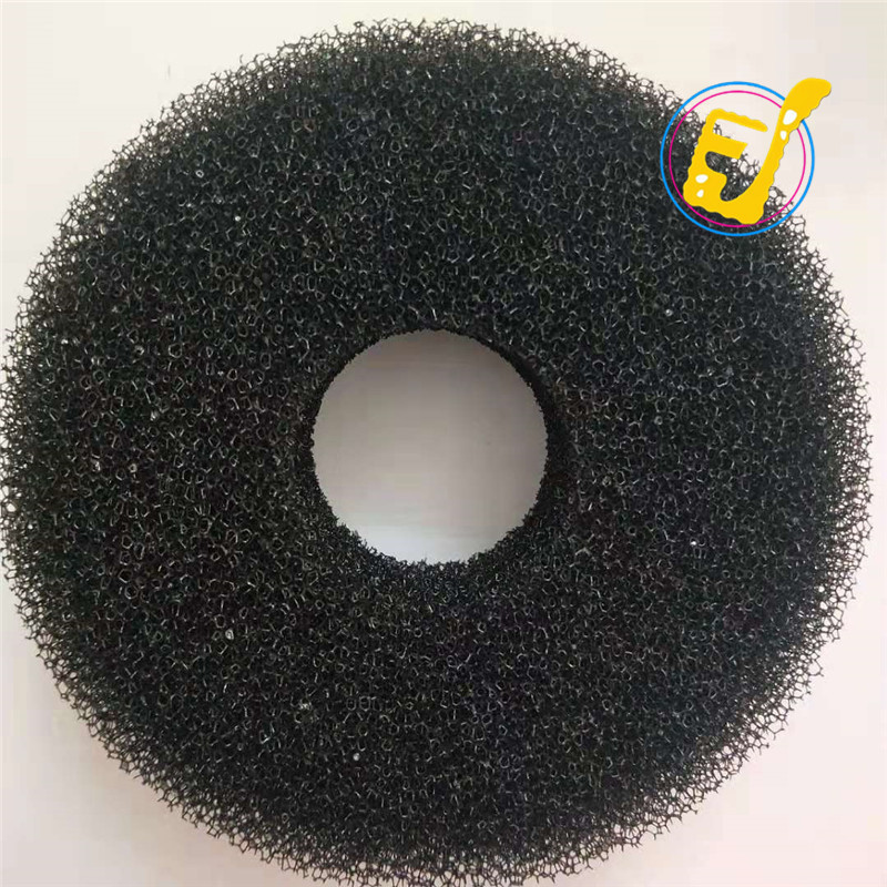 黑色同心圆活性炭空气过滤海绵35PPI吸油滤水海绵圈铁盒填料滤棉
