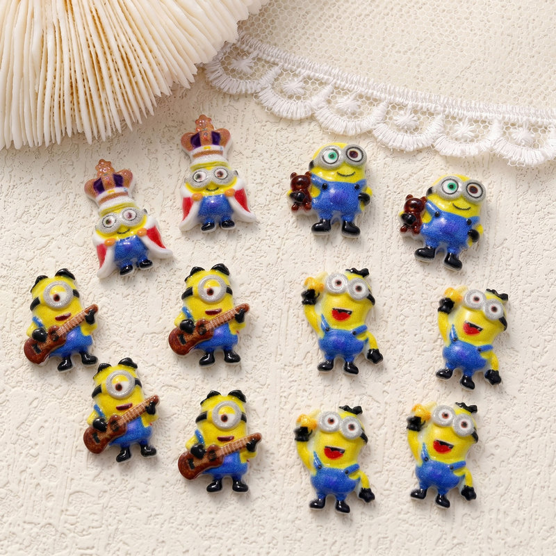 New Cartoon Nail Art Accessories Despicable Me Minions Nail Resin Decorations Wearable Nail Accessories Nail Decorations