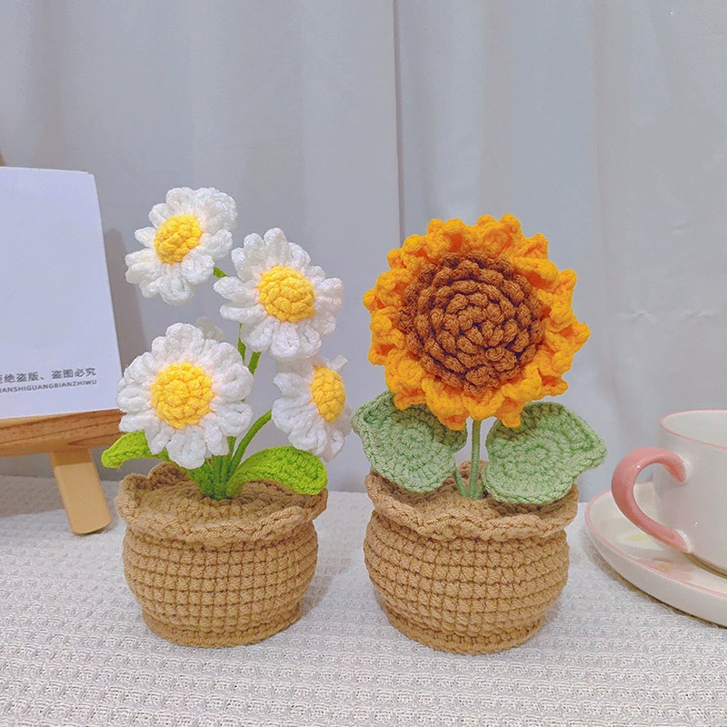 Сделанный вручную связанный DIY шерстяной букет материал Бао Тюльпан Тюльпень Подвеска Вязание Самодельный Самодельный Самодельный Вечный Цветок