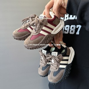 Children's sports shoes 2024 autumn and winter girls' non-slip durian sole casual running shoes boys' cotton shoes tire shoes