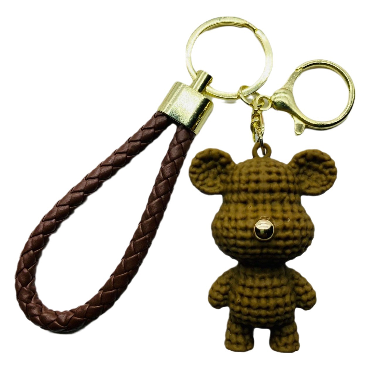 Internet Celebrity Soft Rubber Woolen Bear Keychain for Women, Exquisite Car School Bag Pendant, Couple Fashion Bag Pendant, Small Gift