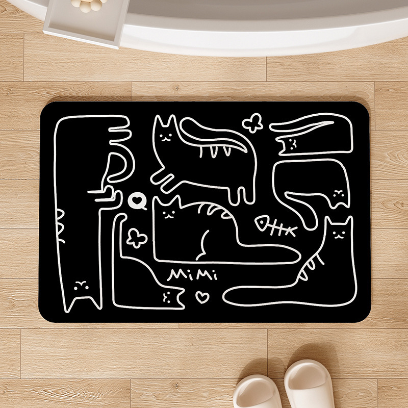 Bathroom Absorbent Diatom Mud Floor Mat Household Toilet Door Absorbent Quick-drying Foot Mat Dirt-resistant Wear-resistant Floor Mat