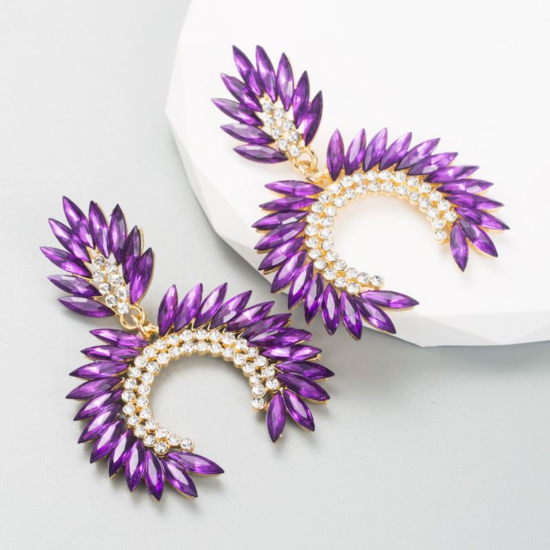 Rhinestones Inlay Material Drop Earrings Classification Fashion Geometric Alloy Plating Inlay Rhinestone Drop Earrings