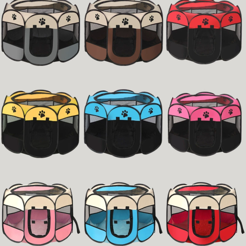 Комната доставки кошек Восьмиугольная клетка Забор для домашних животных Палатка для домашних животных Устойчивая к царапинам ткань Оксфорд Складная Конура для кошек и собак All Seasons Universal