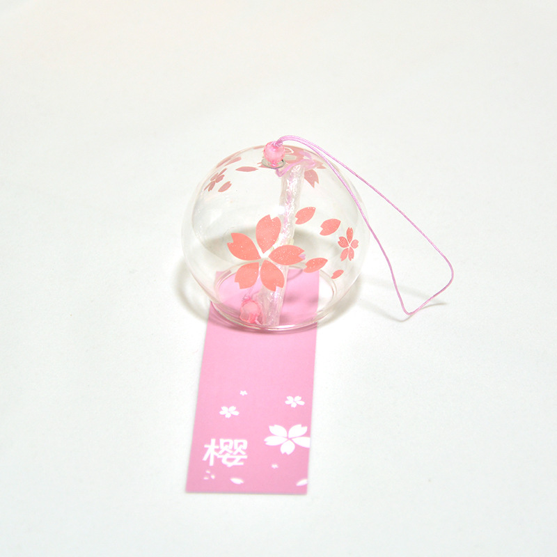 Sakura Wind Chime Handmade Glass Japanese Style Gift Cute Small Ornament Fresh Piece Bedroom Hanging Decoration_voghion.com