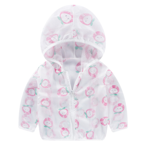 Summer children's sun protection clothing baby sun clothes outdoor breathable lightweight air conditioning suit with hood outerwear children's skin clothing