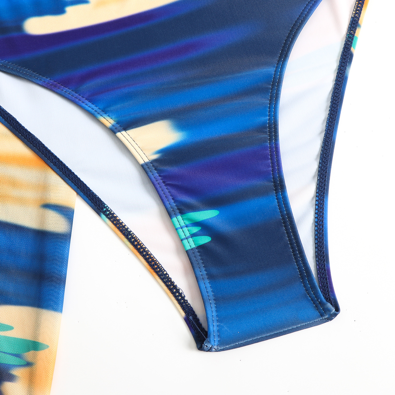 140g Weight Sleeveless Sleeve Length Polyester Fabric Type 3 Pieces Set Quantity Swimming Occasion One Shoulder Neckline Skinny Fit Type Colorful Pattern Women's Gender Sexy Style Women's Sexy Colorful 3 Pieces Set Bikinis Swimwear 19