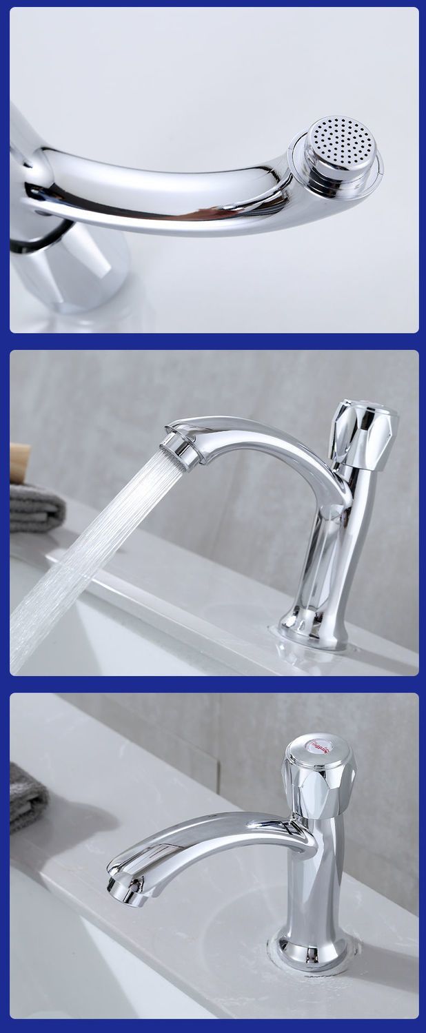 Copper washbasin faucet, single-cooling bathroom washbasin, countertop basin, washbasin, cold water, single-hole basin, faucet, cross-border undefined