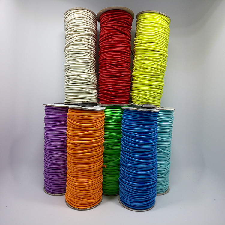 2mm-3mm彩色圆橡筋 1mm-8mm黑白圆弹力带 现货批发免费拿样