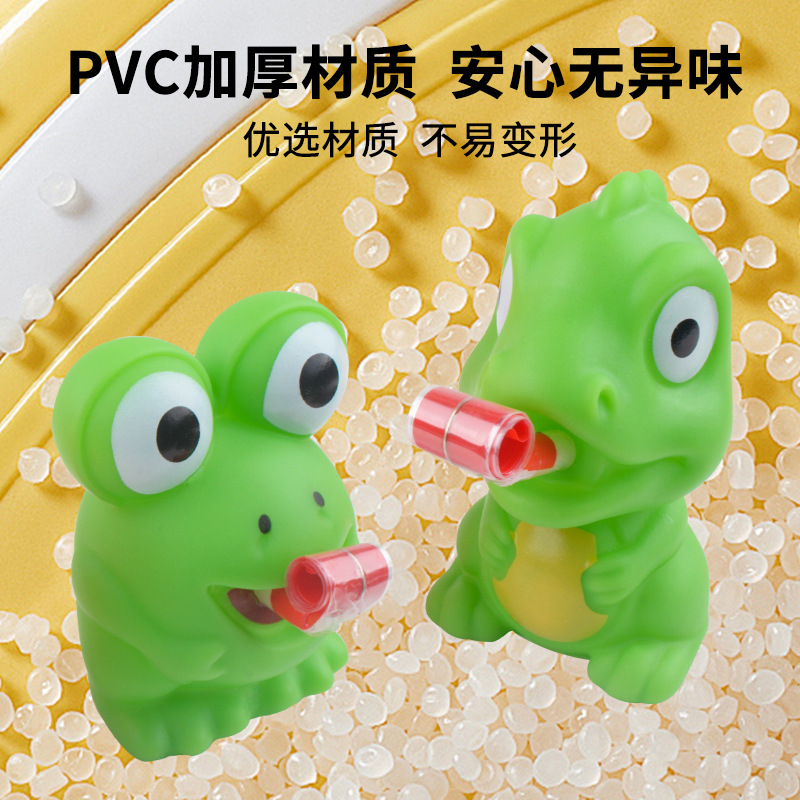 Creativa lengua de escupimiento rana dinosaurio BB silbato juguete sonido pellizco pellizco música descompresión pequeño dinosaurio ventilación muñeca estudiante primario
