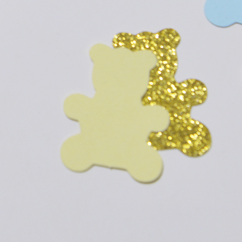 Tema del partido mesa de postre mesa de escritorio decoración oso colorido papel trozos 100 piezas de acrílico