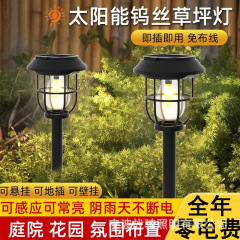 国境を越えた新型太陽エネルギー庭園屋外壁灯景観花園地挿灯誘導タングステン線芝生灯充電可能