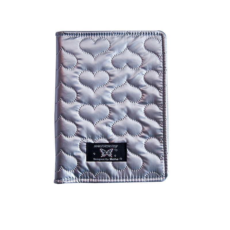Cuaderno manual de estilo americano Cuaderno de hojas sueltas de alto valor plateado Cuaderno diario de niñas a cuadros Libro de aprendizaje de línea horizontal