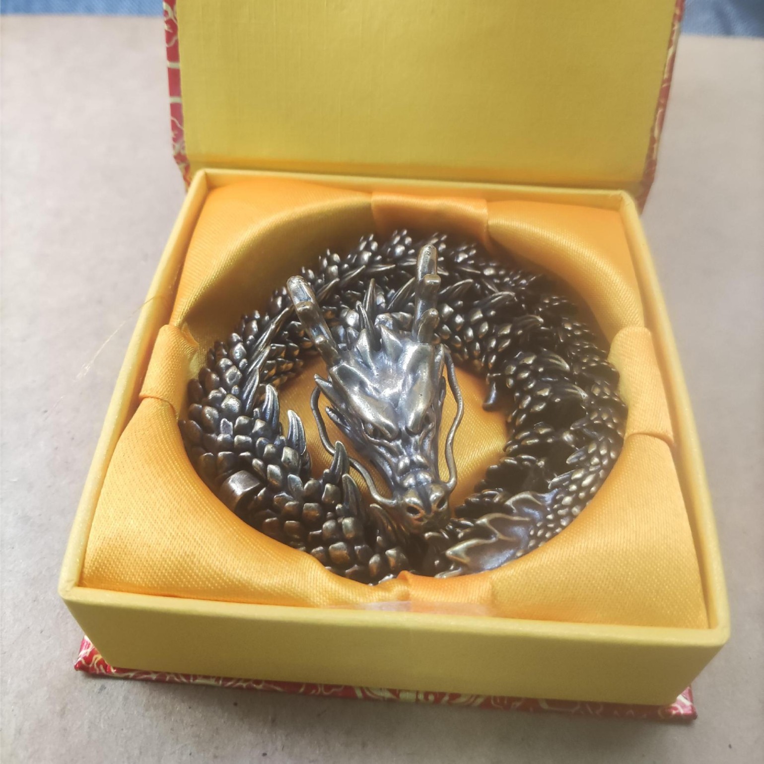 Dragón de oro de latón móvil dragón chino dragón de plata 3D dragón decoración antigua Zodiaco cobre dragón artesanía colección regalo