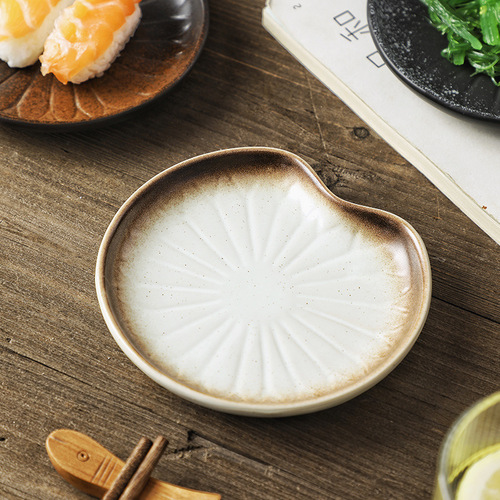5-inch lotus leaf dish, side dish, sushi dish, dim sum dish, restaurant hotel Tugu dish, retro tableware dish