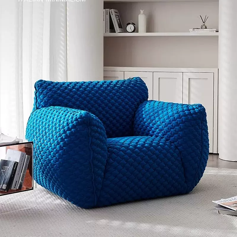 蓝胖子懒人沙发设计师单人休闲椅意式极简客厅阳台卧室克莱因沙发