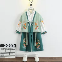 Летние костюмы для мальчиков Hanfu с длинными рукавами для изучения китайского языка для мальчиков, детские костюмы в китайском стиле, древний стиль Тан