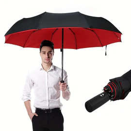 跨境专供10骨双层自动雨伞可印logo晴雨伞男女超大折叠伞商务伞