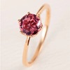 Fashionable red zirconium, ring with stone, 2022, European style