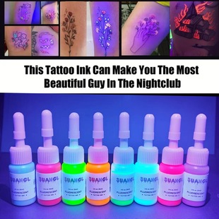 Tattoo 5ml Fluorescent Ink 8Pcs,Uv Fluorescent, Manufacturer Wholesale