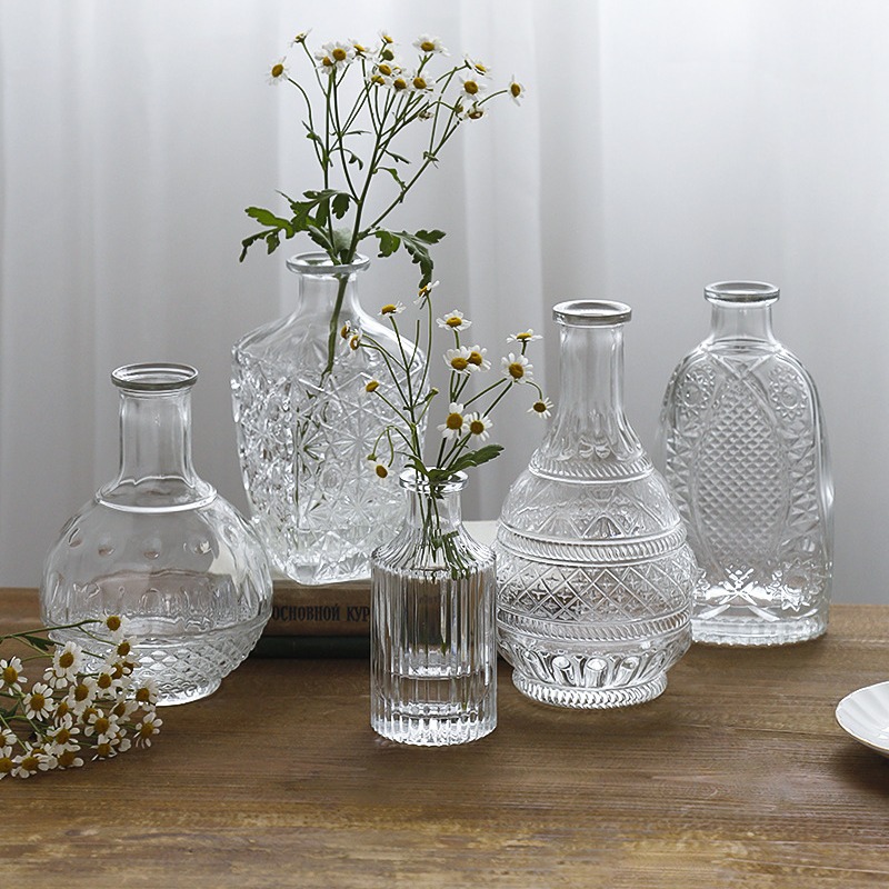 Retro transparent glass brand decorations flower-shaped for living…