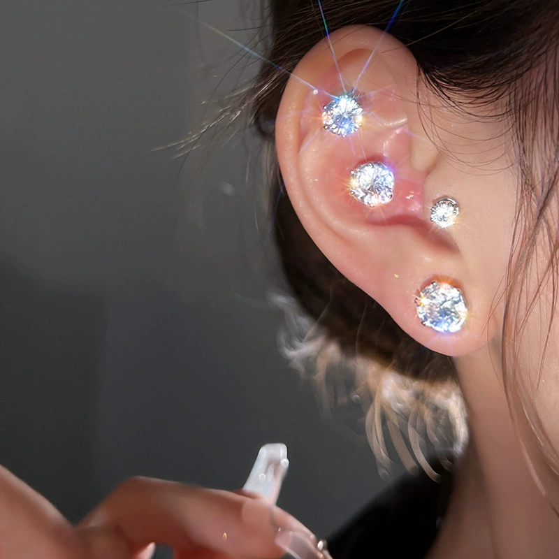 Earrings, geometric strong magnet, no pierced ears
