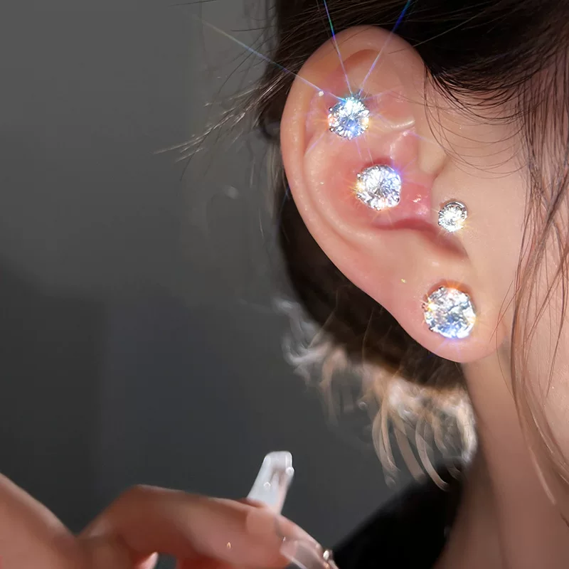 Earrings, geometric strong magnet, no pierced ears