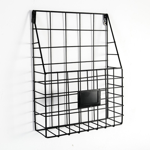Nordic inspired wrought iron bookshelf wall magazine rack, minimalist living room wall hanging newspaper stand wall-mounted shelf organizer