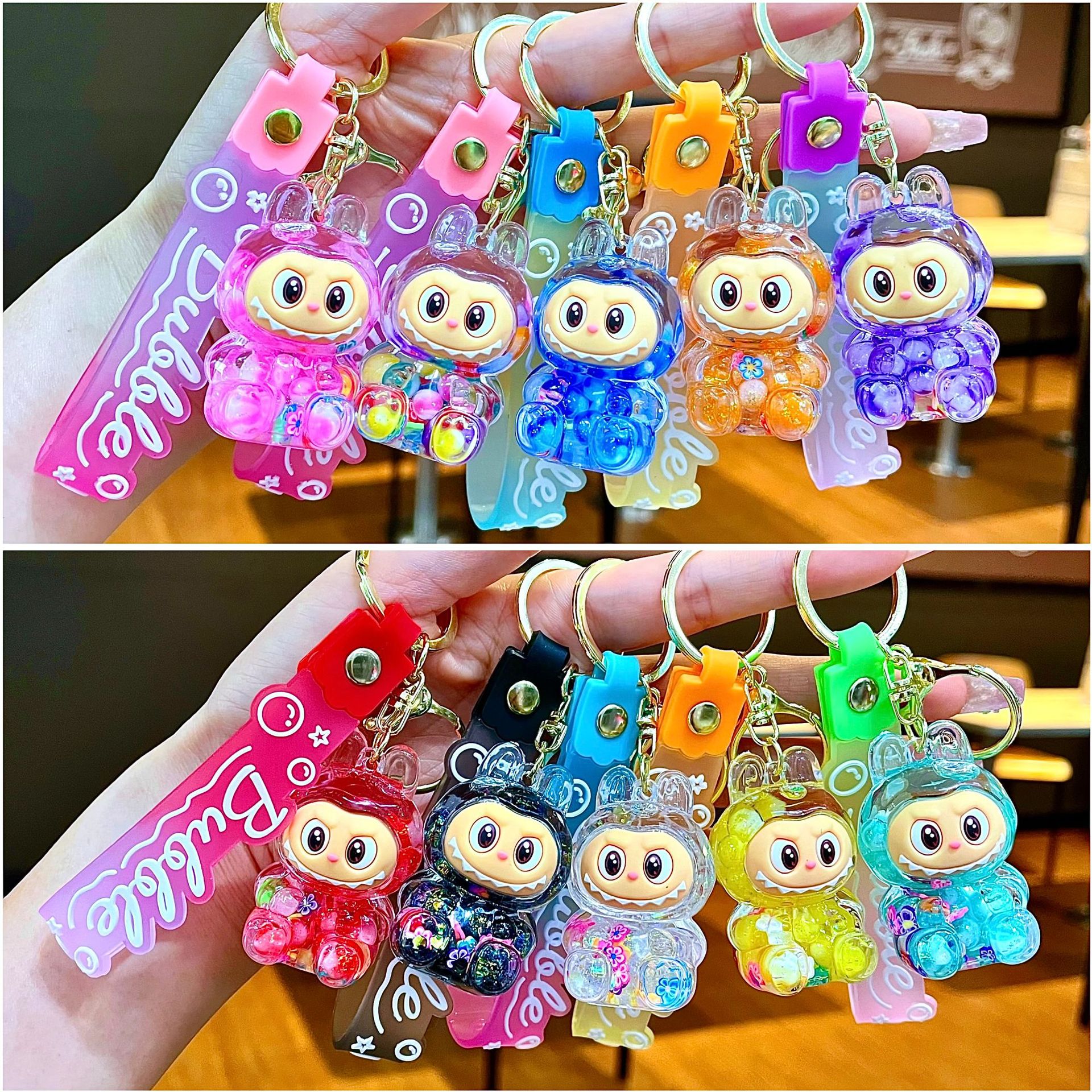 Llavero red acrílico con arena flotante