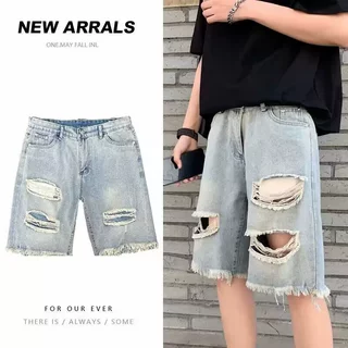 潮流ins文艺慵懒美系新款简约时尚流行牛仔短裤男女原宿气质百搭.