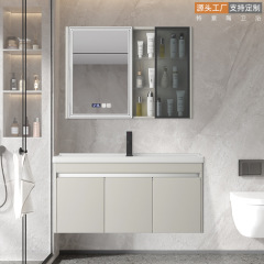 ステンレス浴室キャビネットセットモダンシンプルトイレ洗面台軽くて豪華なセラミック一体洗面器洗面台