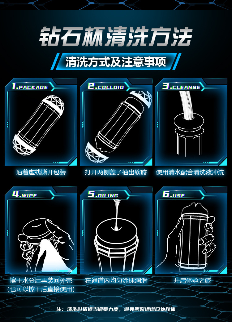 Jiuai Diamond Aircraft Cup Manual Male Masturbation Device TPE Soft Gel — detail image 16