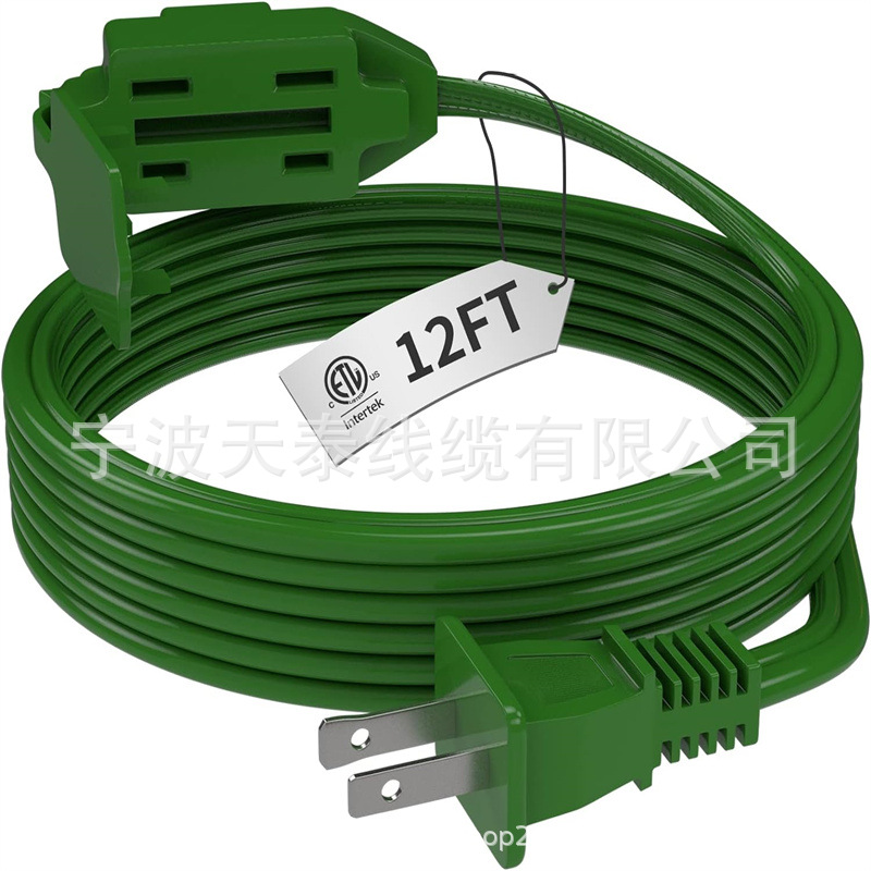 3 cable de extensión del hogar del zócalo, 2 diente, N ° 16, 3 zócalos polarizados con protección de la cubierta de seguridad image 3