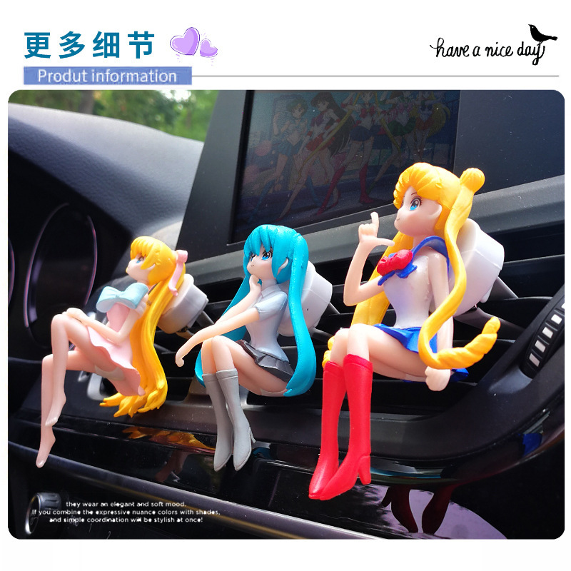 Perfume de coche, aromaterapia, interior de coche, hermosa niña, decoración de fragancia de coche, decoración de salida de aire, pelo de mujer