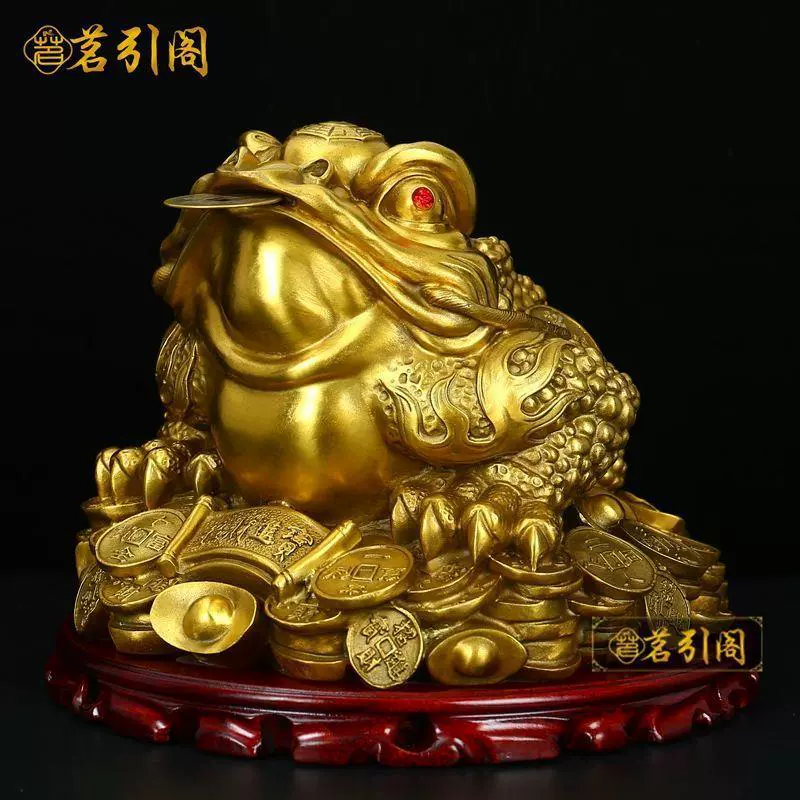 All copper golden toad decoration three -legged golden cicada bronze toad home handicraft living room shop opening gift wholesale